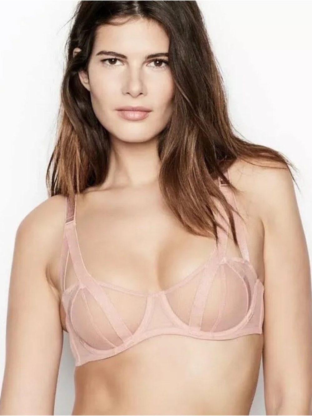 Victorias Secret Sexy Luxe Banded Mesh Unlined Balconet Bra and Unlined Demi Bra